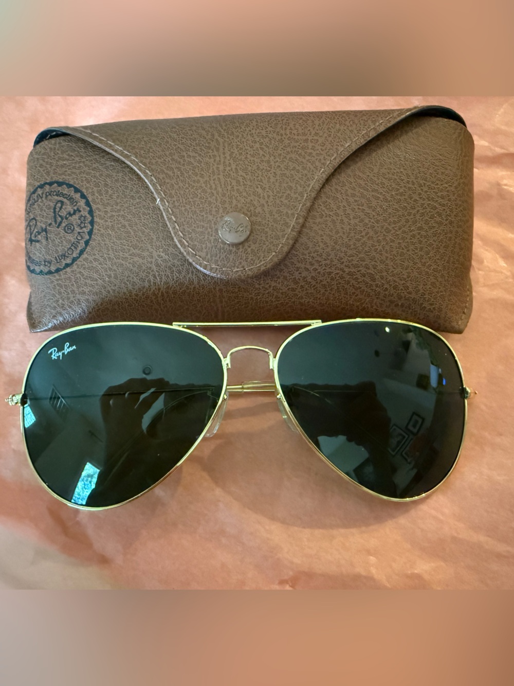 Ray-Ban Aviator Large Metal II RB3026 in Classic Brown with Green Lens - Picture 2 of 2
